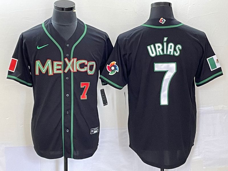 Men 2023 World Cub Mexico #7 Urias Black white Nike MLB Jersey19->more jerseys->MLB Jersey